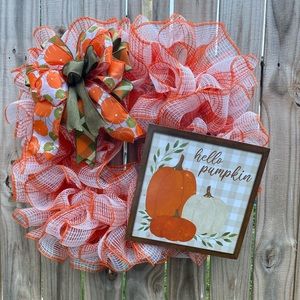 Hello pumpkin wreath